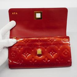 Louis Vuitton Long Wallet Vernis Portefeuille Sarah Nu M91499 Pomme d'Amour Ladies