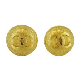 Chanel Earrings Coco Mark Circle GP Plated Gold 95A Women's