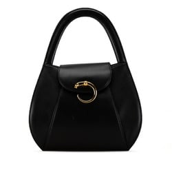 Cartier Panthere Handbag Black Gold Leather Women's CARTIER