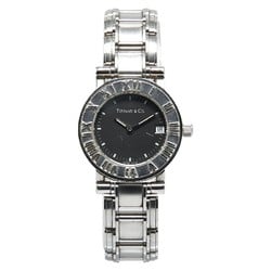 Tiffany Atlas Watch, Quartz, Black Dial, Stainless Steel, Women's, TIFFANY&Co.