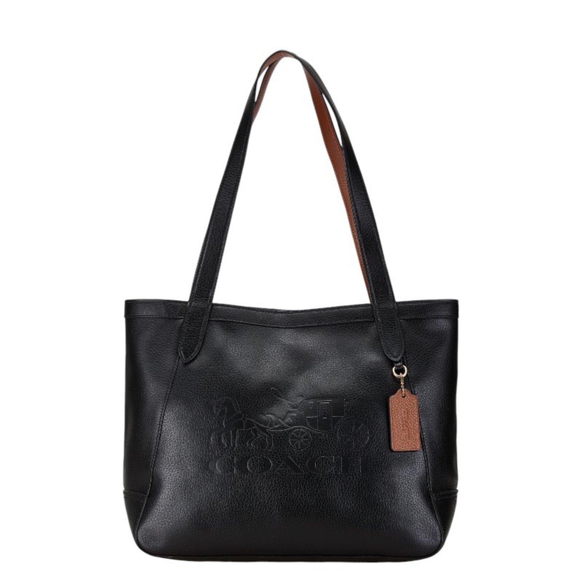 Coach Horse and Carriage Handbag Tote Bag C4062 Black Leather Women's COACH