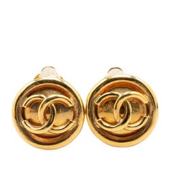 Chanel Coco Mark Earrings Gold Plated Women's CHANEL