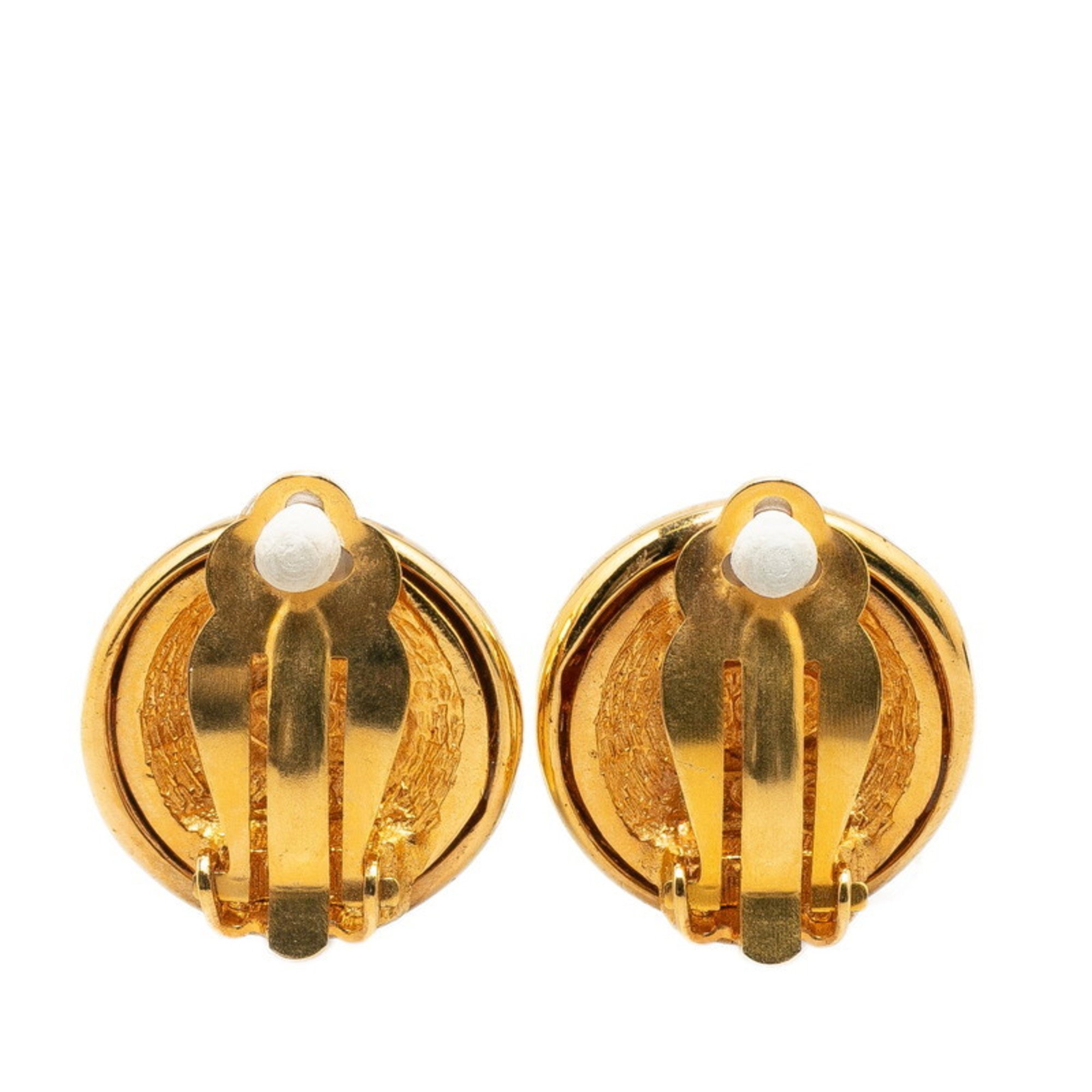 Chanel Coco Mark Earrings Gold Plated Women's CHANEL