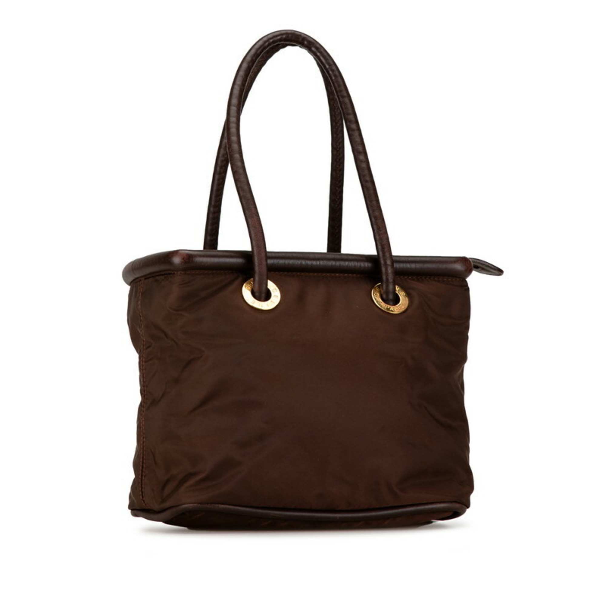 Celine Tote Bag Shoulder Brown Nylon Leather Women's CELINE