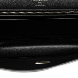 Louis Vuitton Taiga Selenga Clutch Bag Second M30782 Ardoise Black Leather Women's LOUIS VUITTON