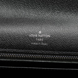 Louis Vuitton Taiga Selenga Clutch Bag Second M30782 Ardoise Black Leather Women's LOUIS VUITTON