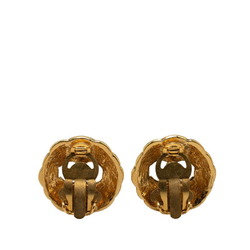 Chanel Coco Mark Round Earrings Gold Plated Women's CHANEL