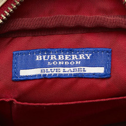 Burberry Nova Check Shoulder Bag Beige Wine Red Canvas Leather Women's BURBERRY