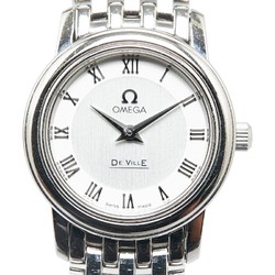 OMEGA De Ville Prestige Watch 4570.33 Quartz Silver Dial Stainless Steel Ladies