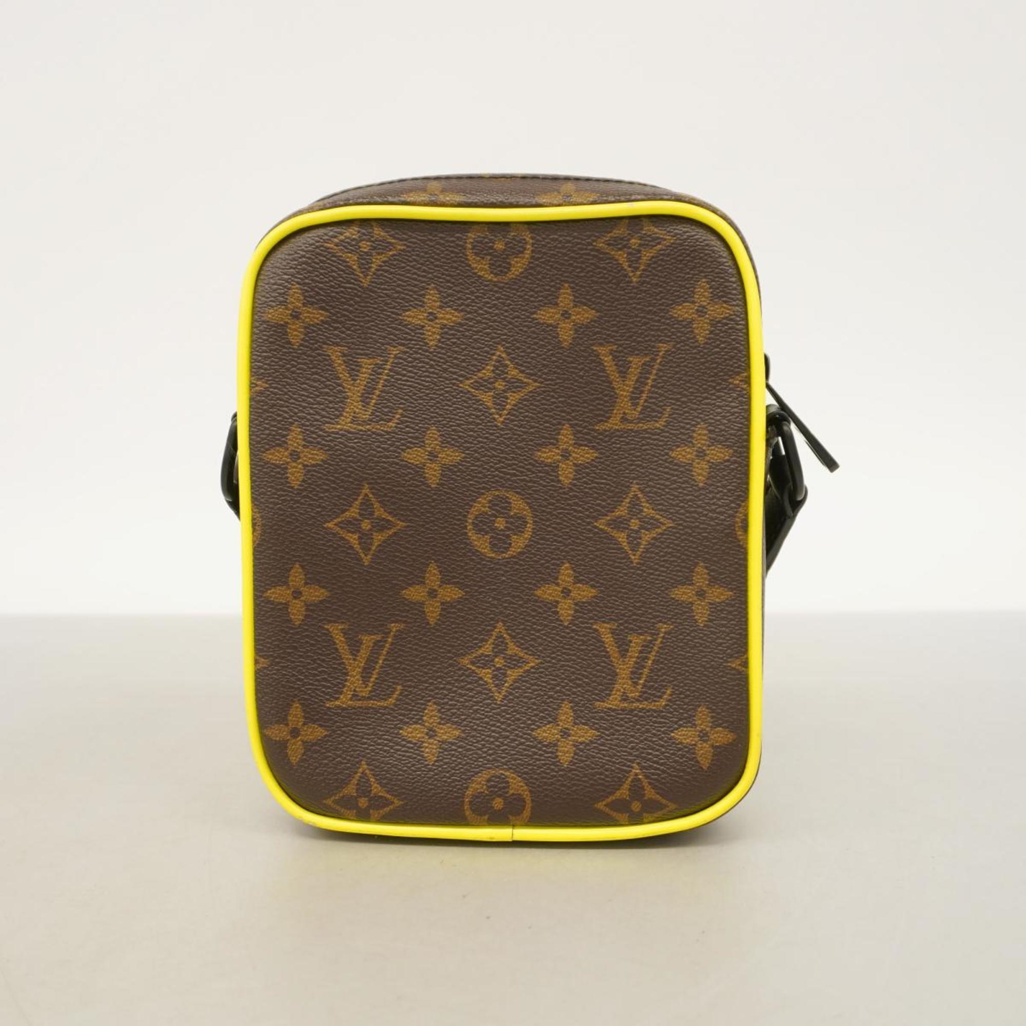 Louis Vuitton Shoulder Bag Monogram Macassar Christopher Wearable Wallet M80793 Brown Neon Yellow Men's