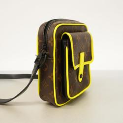 Louis Vuitton Shoulder Bag Monogram Macassar Christopher Wearable Wallet M80793 Brown Neon Yellow Men's