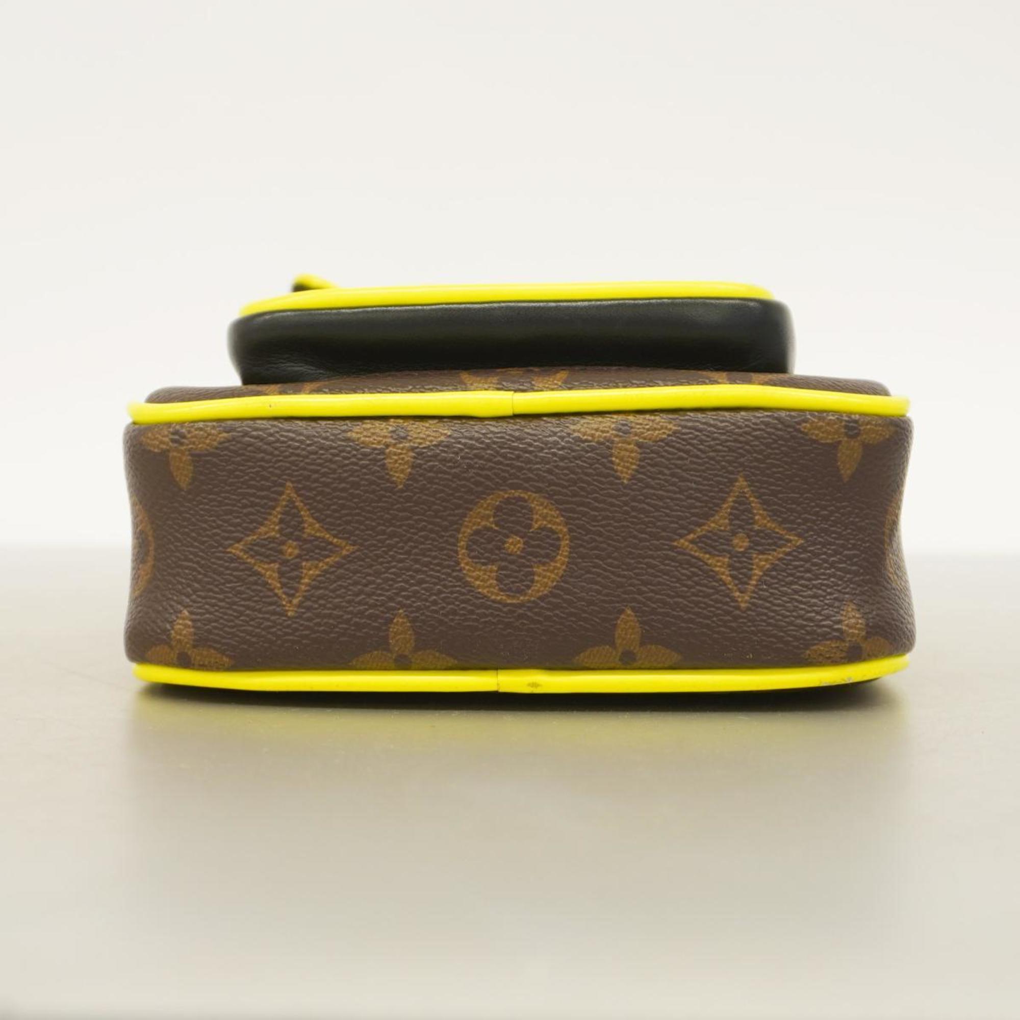 Louis Vuitton Shoulder Bag Monogram Macassar Christopher Wearable Wallet M80793 Brown Neon Yellow Men's