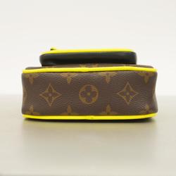 Louis Vuitton Shoulder Bag Monogram Macassar Christopher Wearable Wallet M80793 Brown Neon Yellow Men's