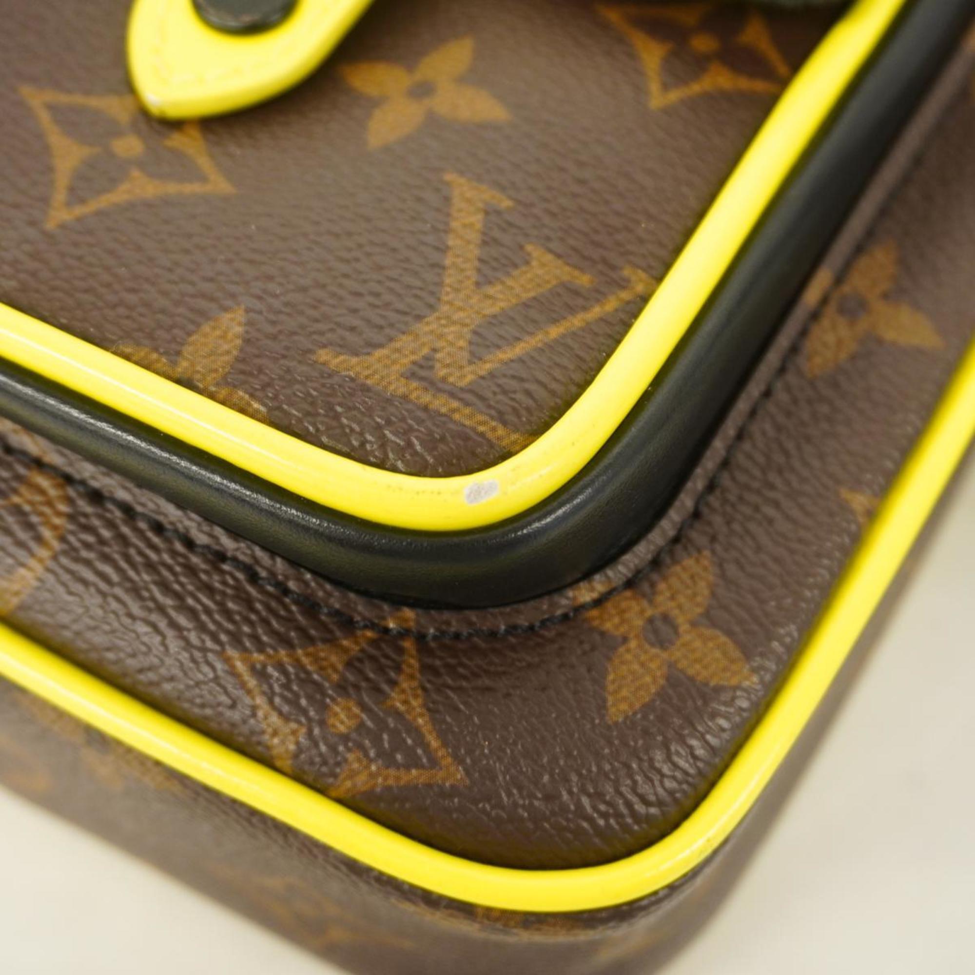 Louis Vuitton Shoulder Bag Monogram Macassar Christopher Wearable Wallet M80793 Brown Neon Yellow Men's