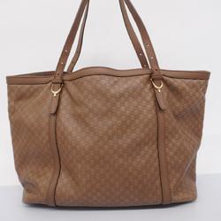 Gucci Tote Bag Micro Guccissima 309613 Leather Brown Women's