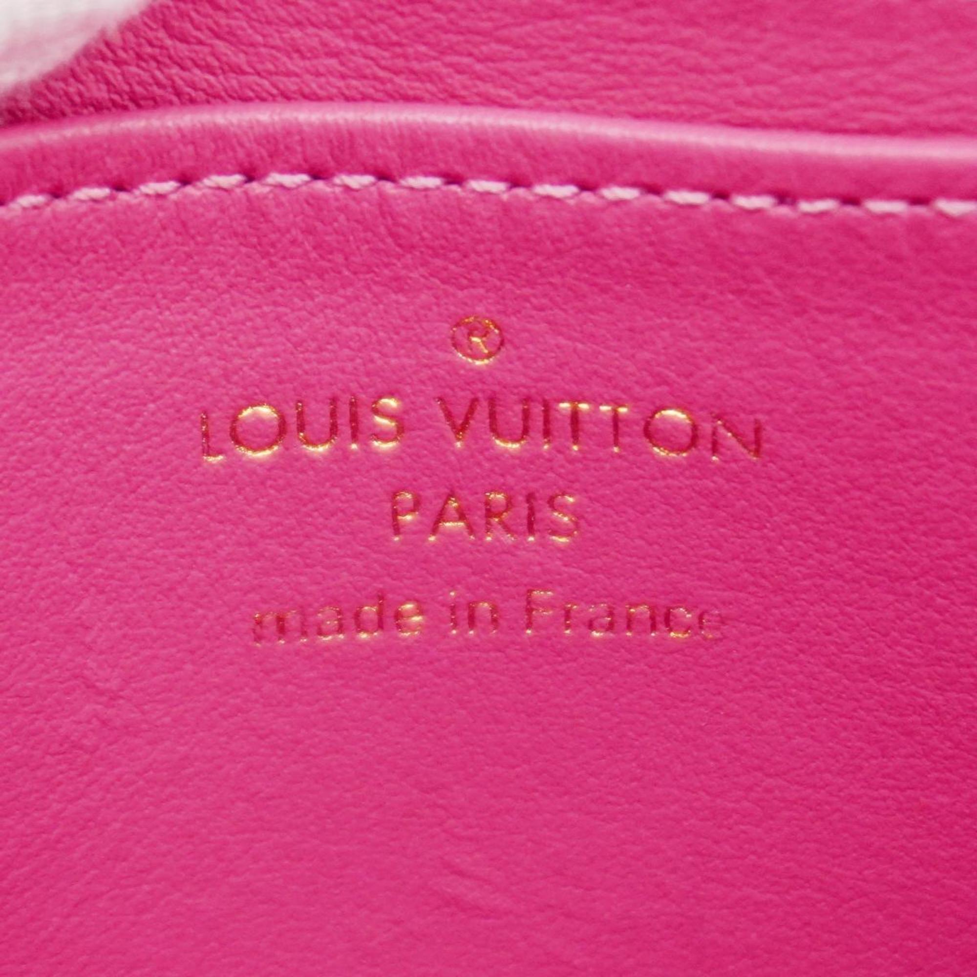 Louis Vuitton Wallets & Coin Cases Vernis LV Remix Zippy Purse M82976 Neon Pink Women's