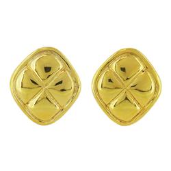 Chanel Earrings Diamond Shape GP Plated Gold Women's