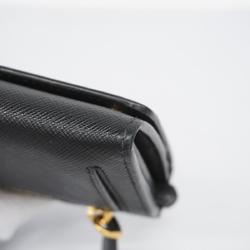 Prada Long Wallet Saffiano Leather Black Women's