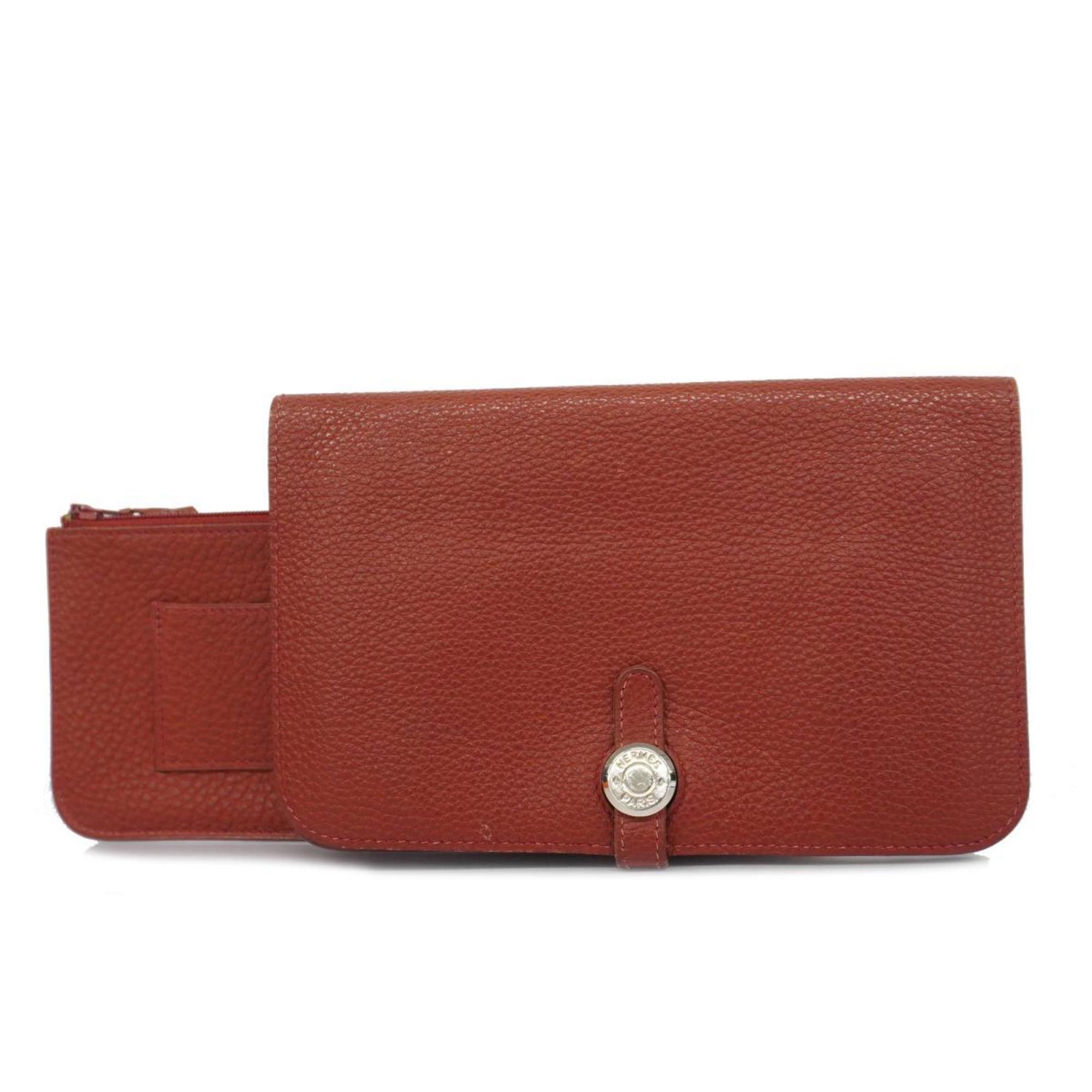 Hermes Long Wallet Togon GM □D Engraved Togo Brick Men's Women's