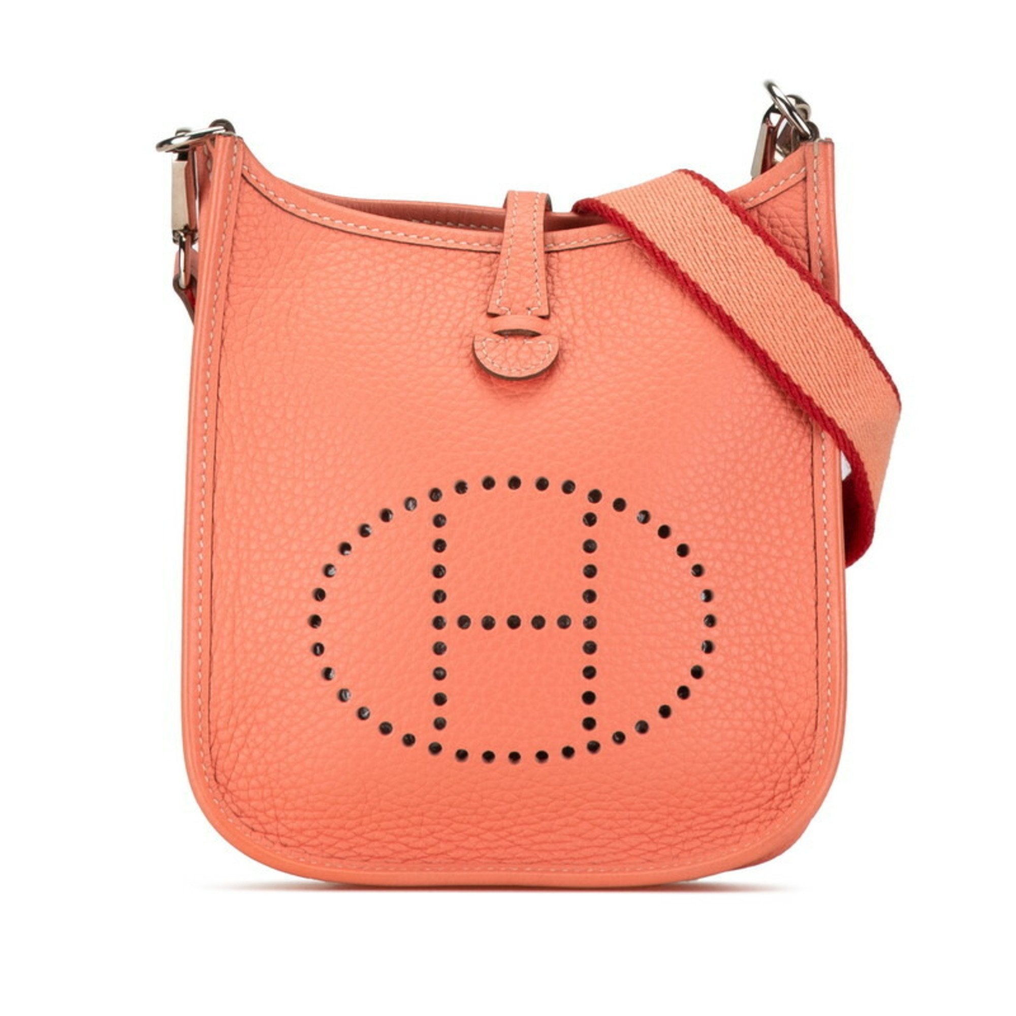 Hermes Evelyn TPM Shoulder Bag Crevette Pink Taurillon Clemence Women's HERMES