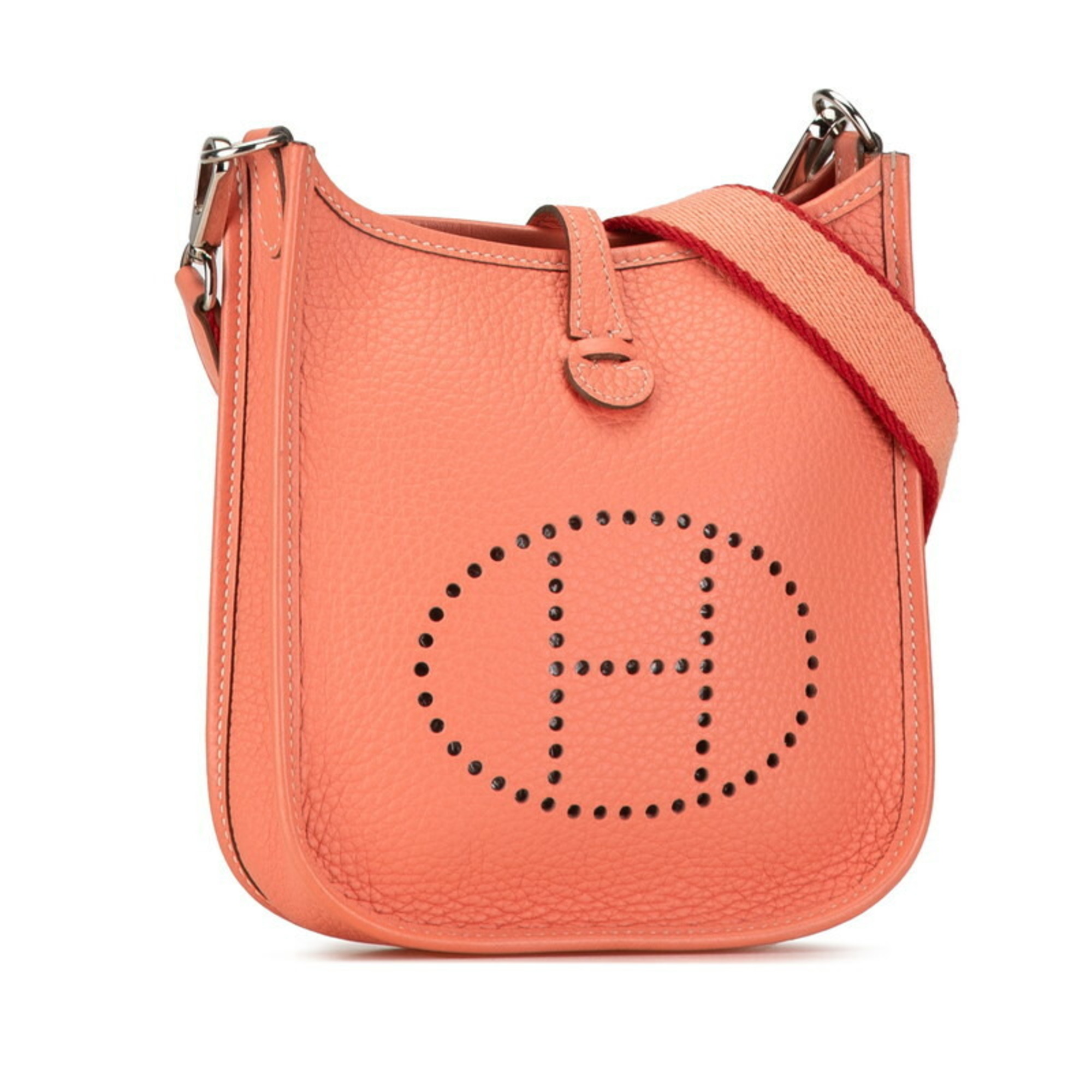 Hermes Evelyn TPM Shoulder Bag Crevette Pink Taurillon Clemence Women's HERMES