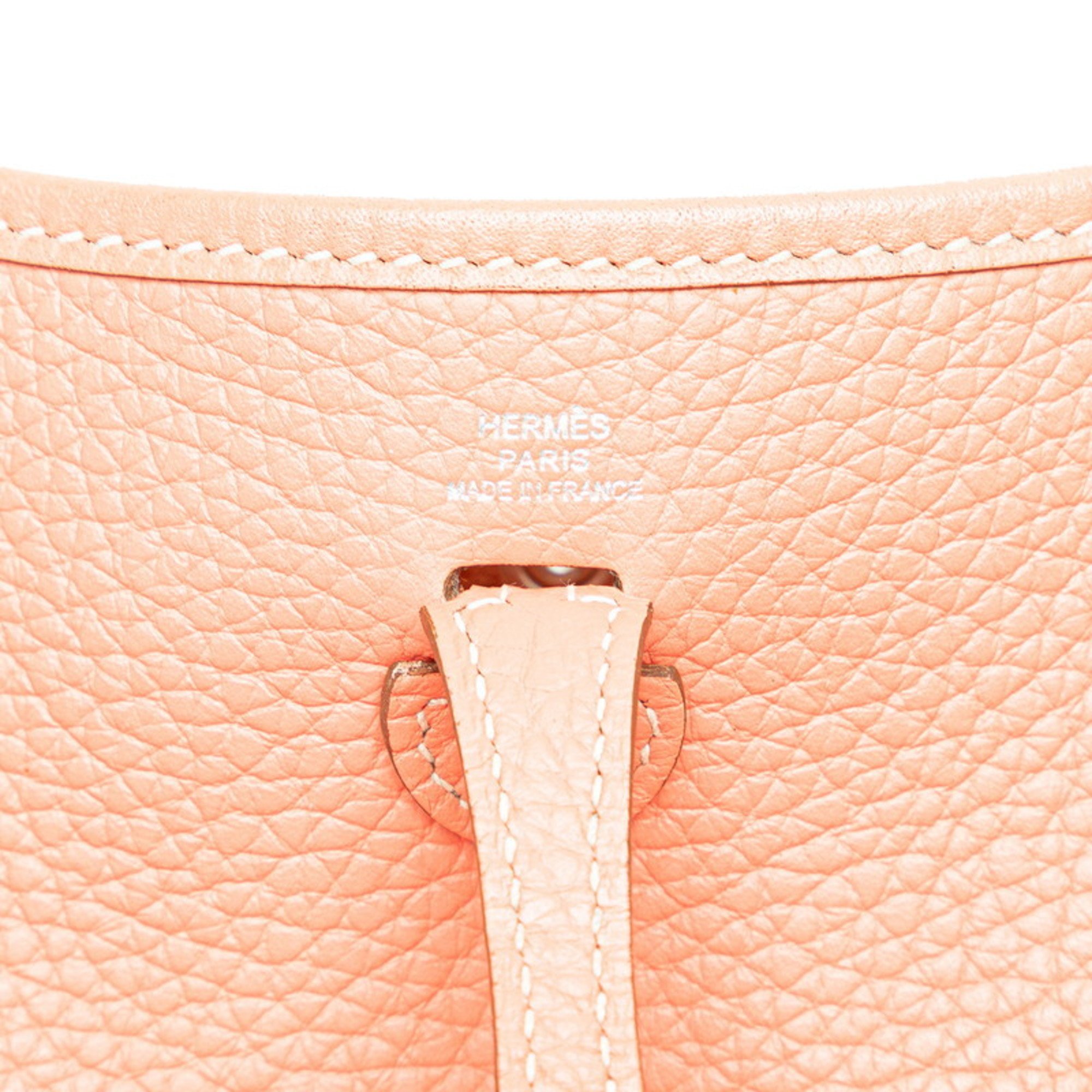 Hermes Evelyn TPM Shoulder Bag Crevette Pink Taurillon Clemence Women's HERMES