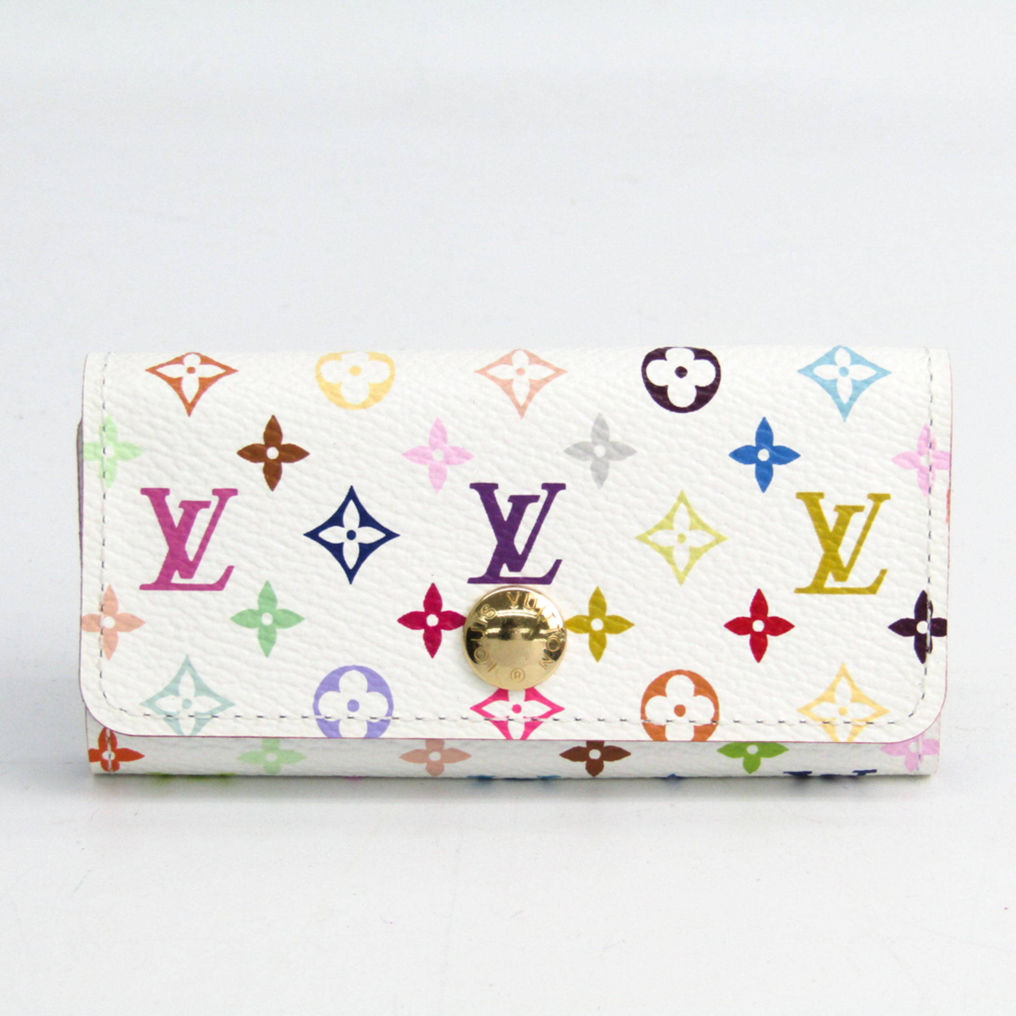 Louis Vuitton Monogram Multicolore Women's Monogram Multicolore Key Case Blanc/Raisin Multicles 4 M93730