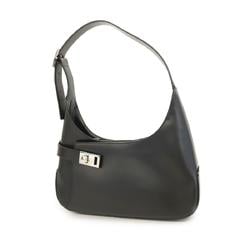 Salvatore Ferragamo Shoulder Bag Gancini Leather Black Women's