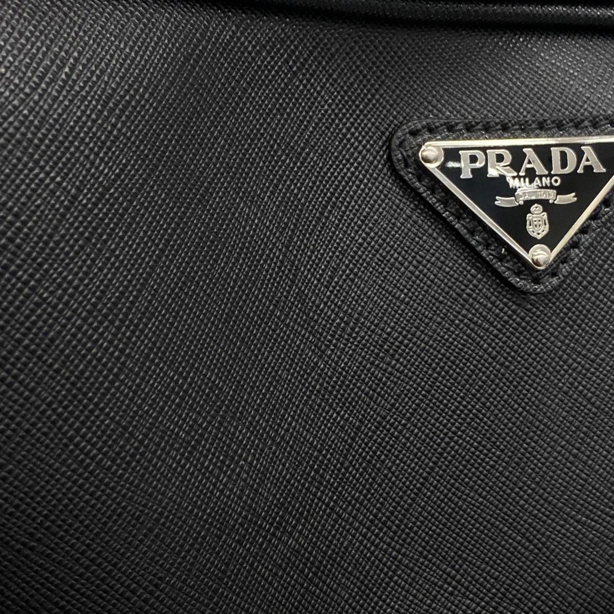 Prada Carry Bag Saffiano Leather Black Men's Women's