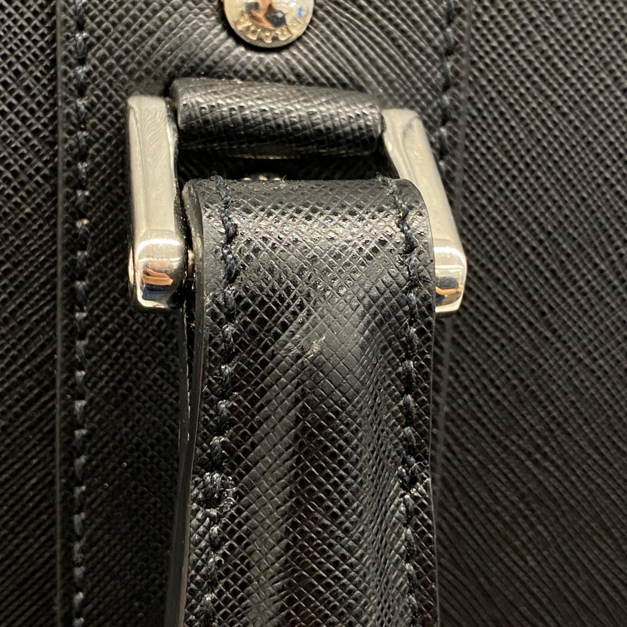 Prada Carry Bag Saffiano Leather Black Men's Women's