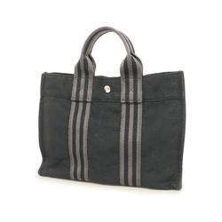 Hermes Tote Bag Foult PM Canvas Black Women's