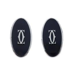 Cartier Cufflinks C2 925 Silver Black Men's Women's