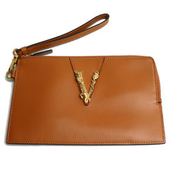 VERSACE Versace V clutch bag brown men's