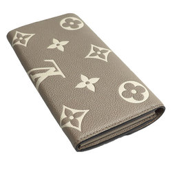 LOUIS VUITTON Louis Vuitton Portefeuille Sarah NM Long Wallet Monogram Empreinte Tourterelle Creme M81049 Women's