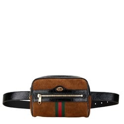 Gucci Ophidia GG Marmont Sherry Line Waist Bag Body 517076 Brown Suede Enamel Women's GUCCI