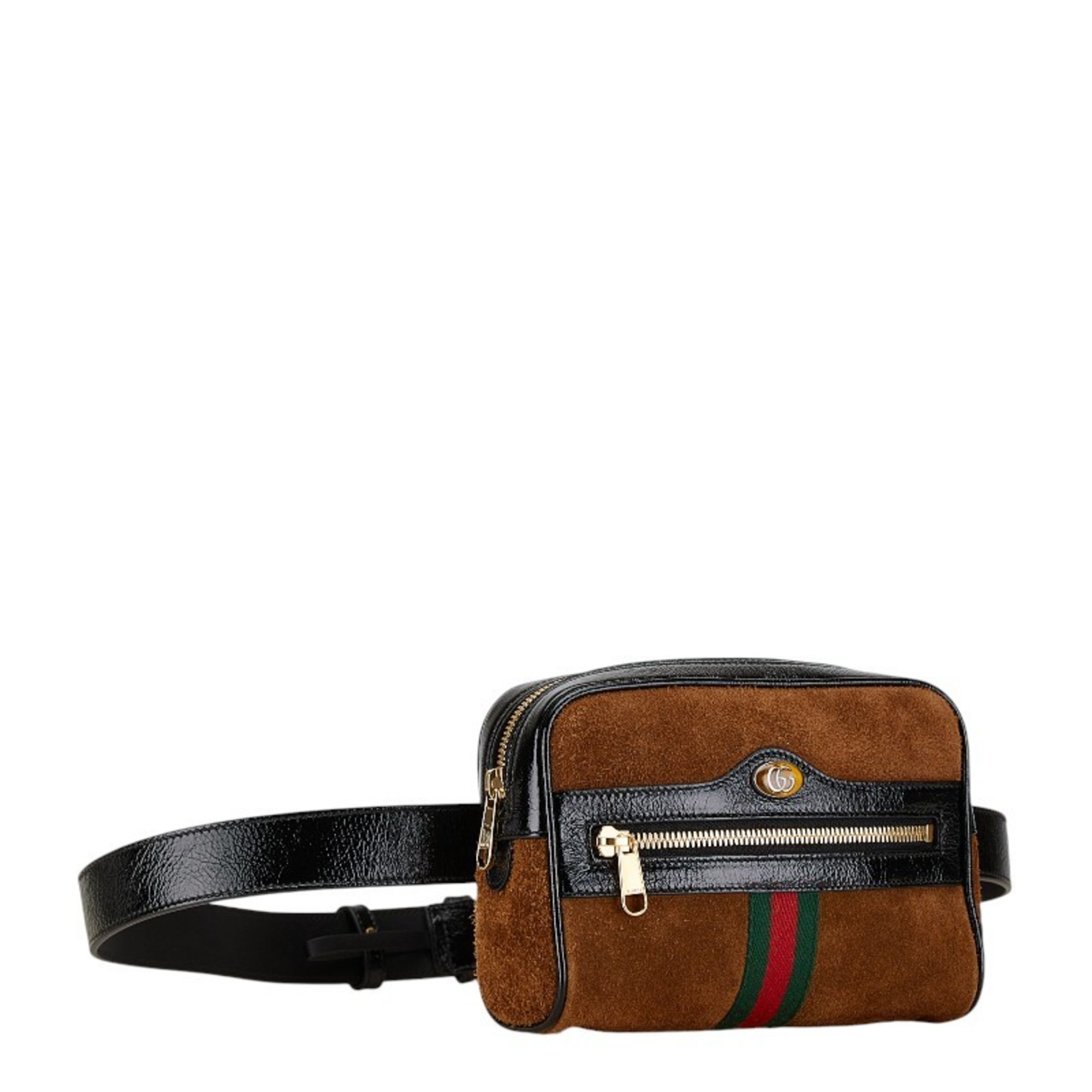 Gucci Ophidia GG Marmont Sherry Line Waist Bag Body 517076 Brown Suede Enamel Women's GUCCI