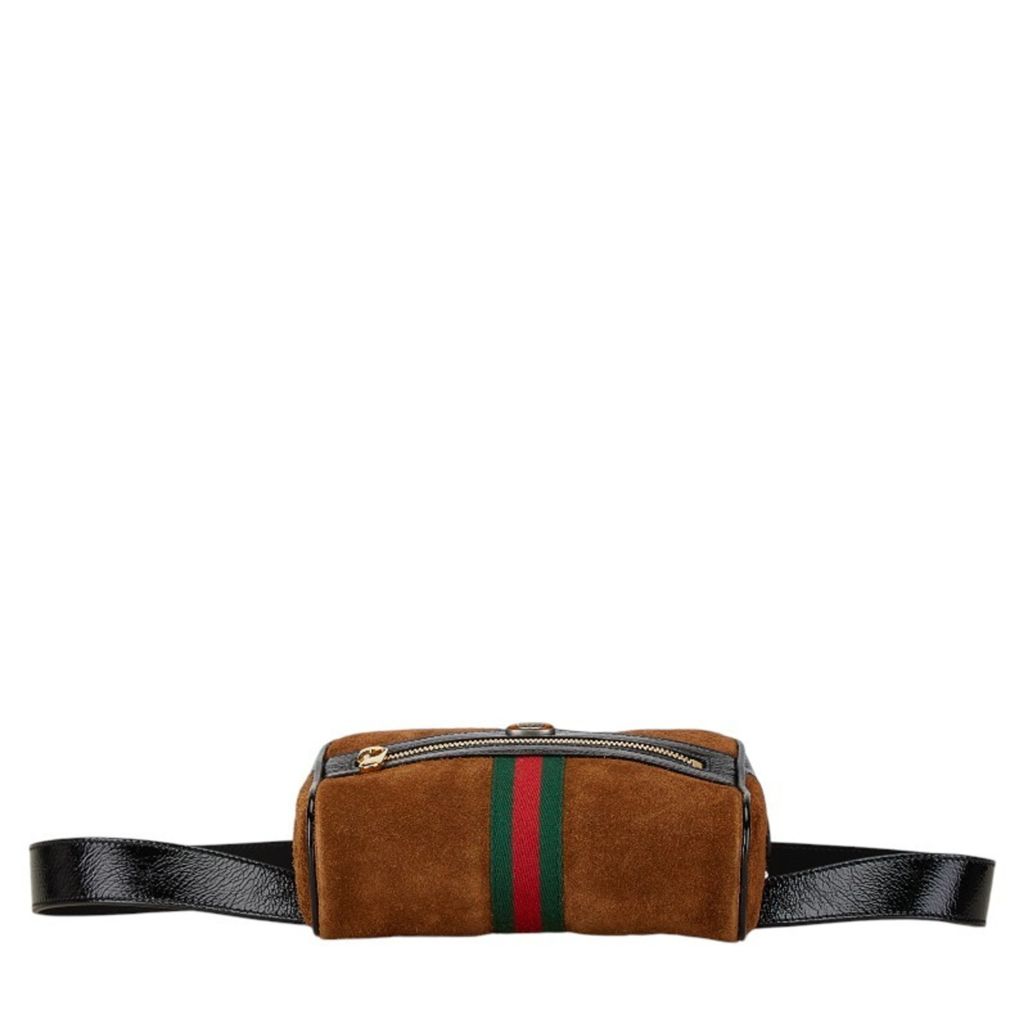 Gucci Ophidia GG Marmont Sherry Line Waist Bag Body 517076 Brown Suede Enamel Women's GUCCI