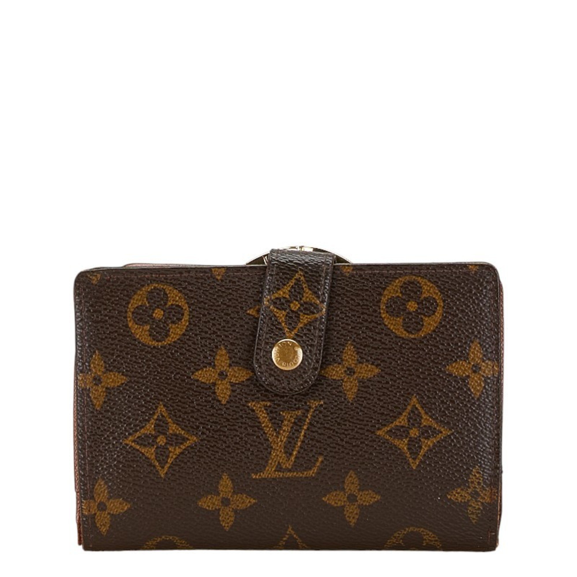 Louis Vuitton Monogram Portemonnay Bifold Wallet M61663 Brown PVC Leather Women's LOUIS VUITTON