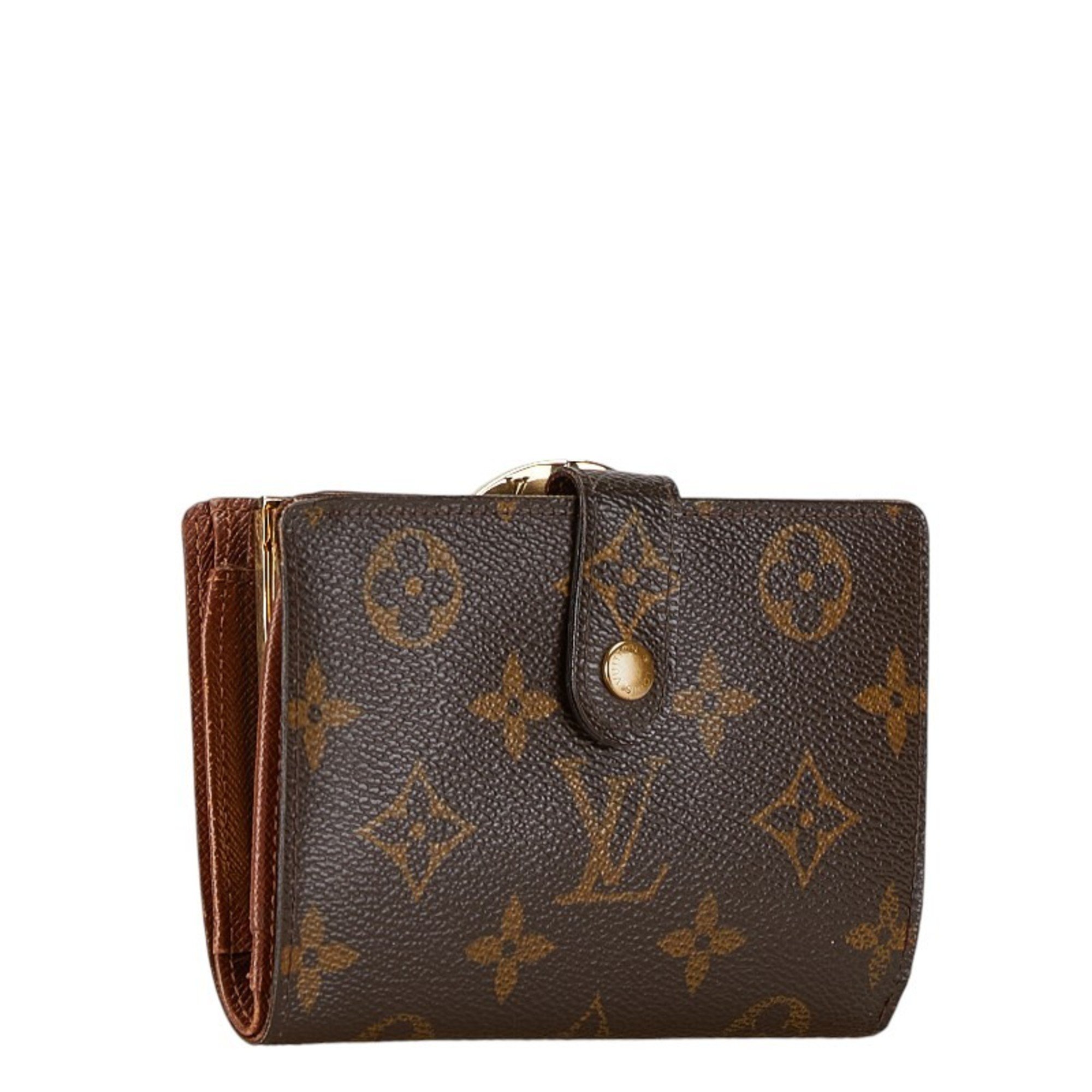 Louis Vuitton Monogram Portemonnay Bifold Wallet M61663 Brown PVC Leather Women's LOUIS VUITTON