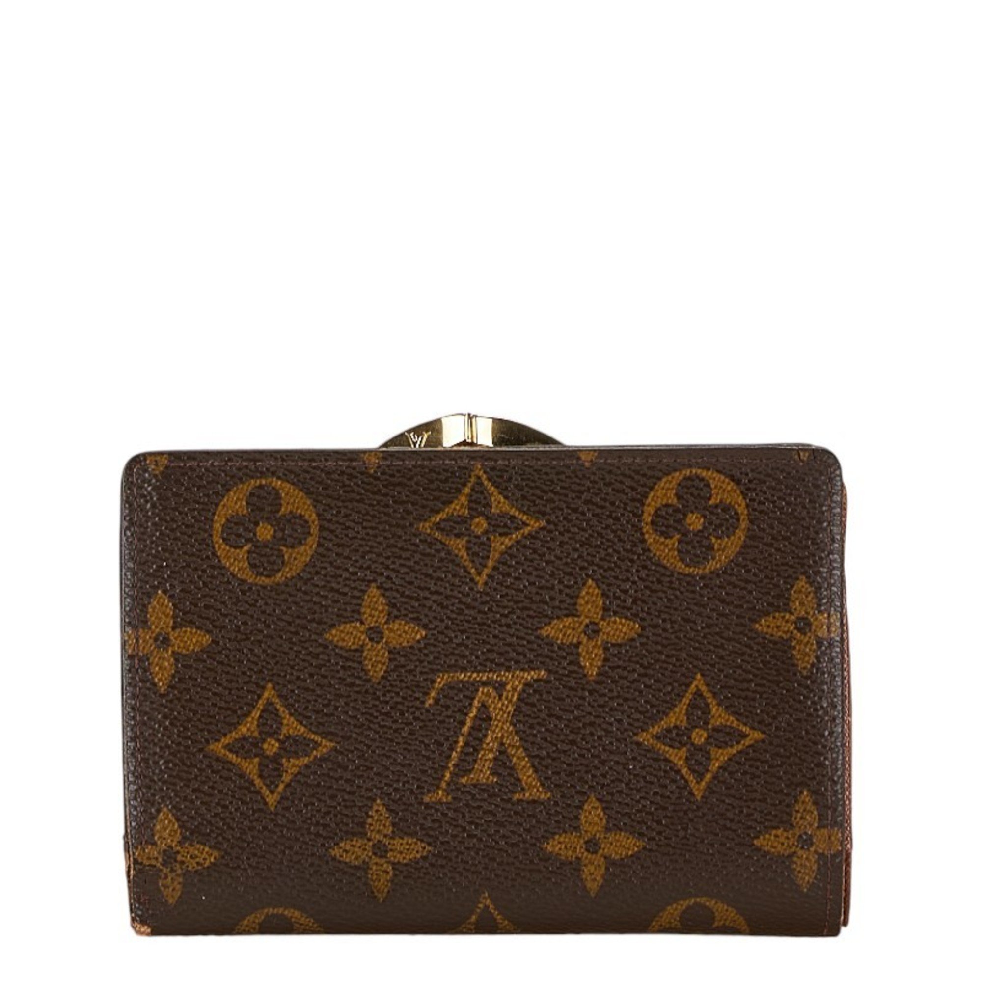 Louis Vuitton Monogram Portemonnay Bifold Wallet M61663 Brown PVC Leather Women's LOUIS VUITTON