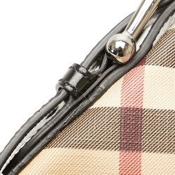 Burberry Check Shadow Horse Bag Handbag Beige Black PVC Leather Women's BURBERRY