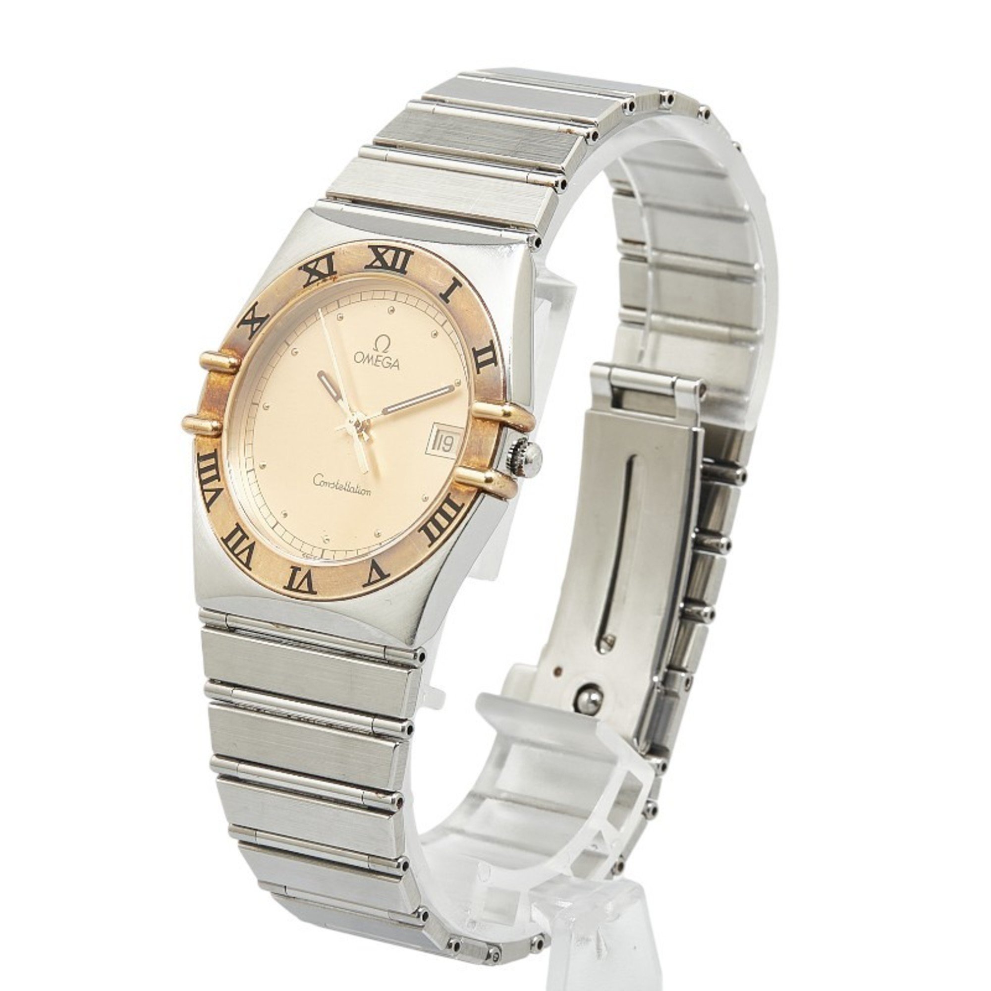 OMEGA Constellation Date Watch 740850 Quartz Gold Dial Stainless Steel Men's