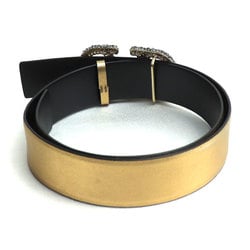 Valentino Garavani V Reversible Rhinestone Belt Gold 75/30(S) Women's