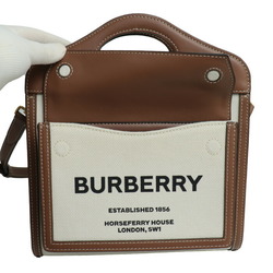 BURBERRY Pocket Bag 2-Way Shoulder Beige Natural/Malt Brown 8039361 Women's