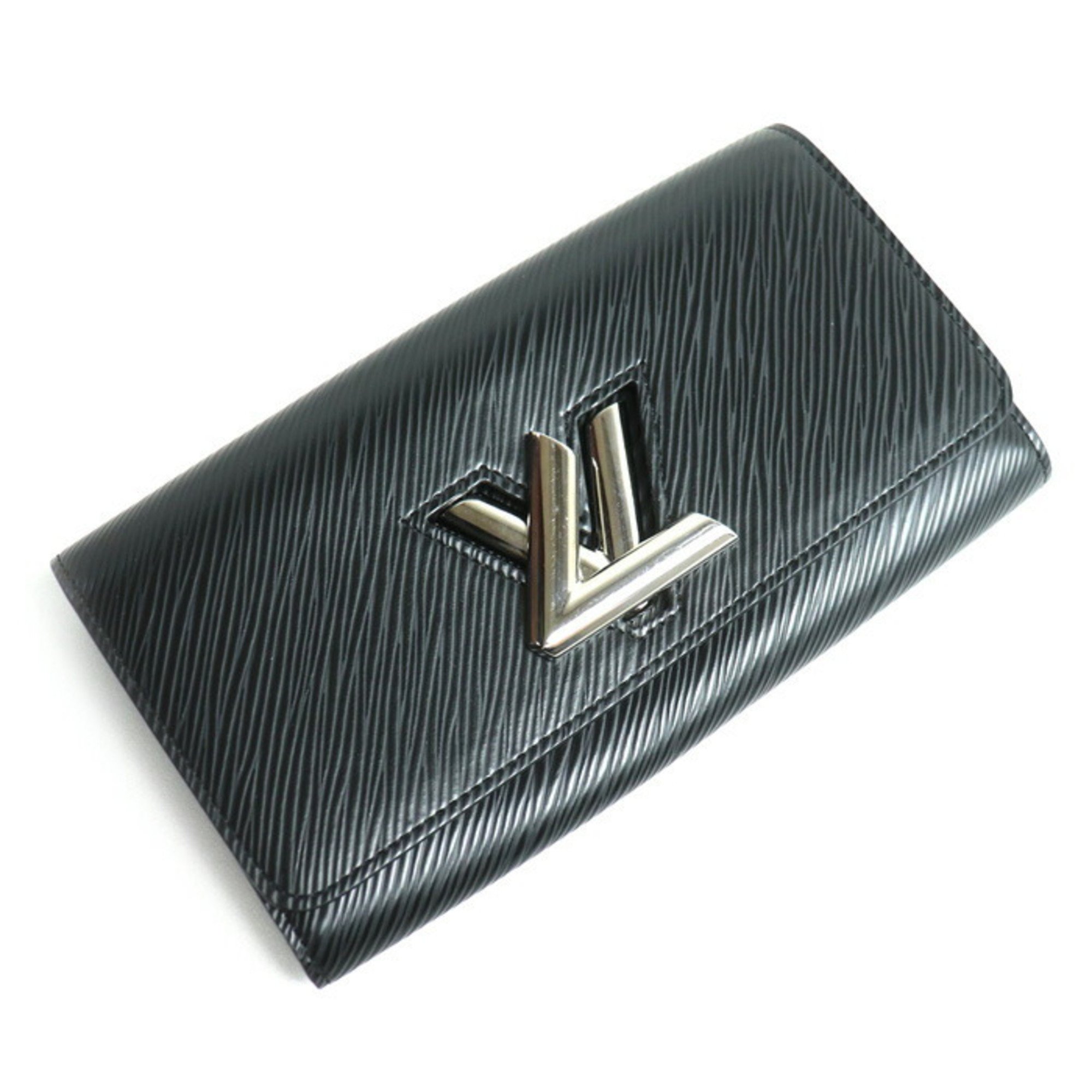 LOUIS VUITTON Louis Vuitton Portefeuille Twist Long Wallet Epi Black M68309 IC Women's