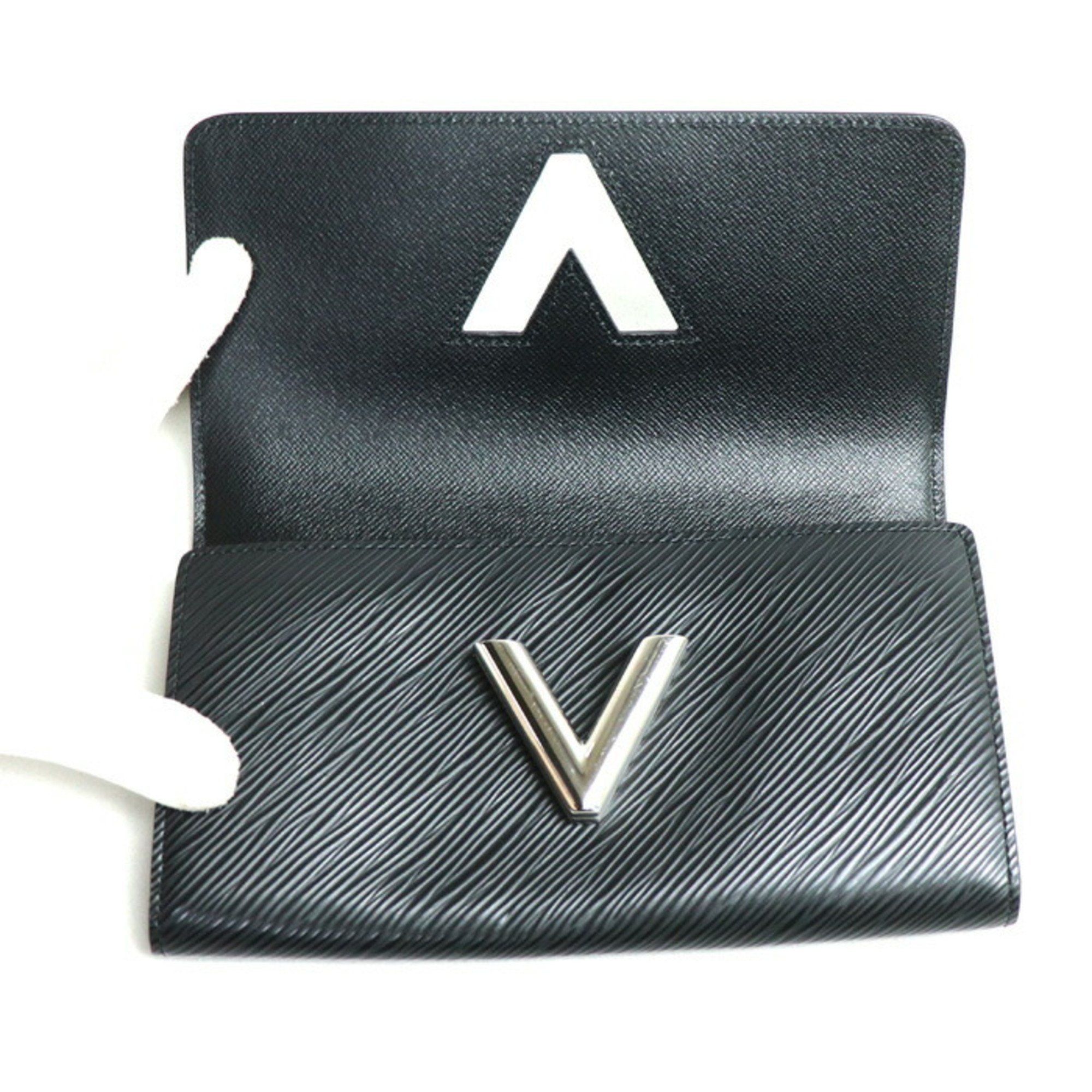 LOUIS VUITTON Louis Vuitton Portefeuille Twist Long Wallet Epi Black M68309 IC Women's