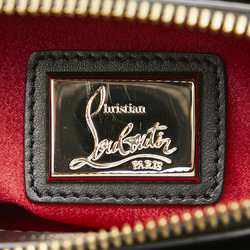 Christian Louboutin Studded Chain Shoulder Bag Black Leather Women's