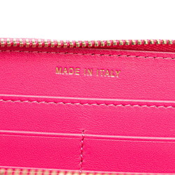 Chanel Camellia Coco Mark Zippy Wallet Long Dark Pink Caviar Skin Women's CHANEL