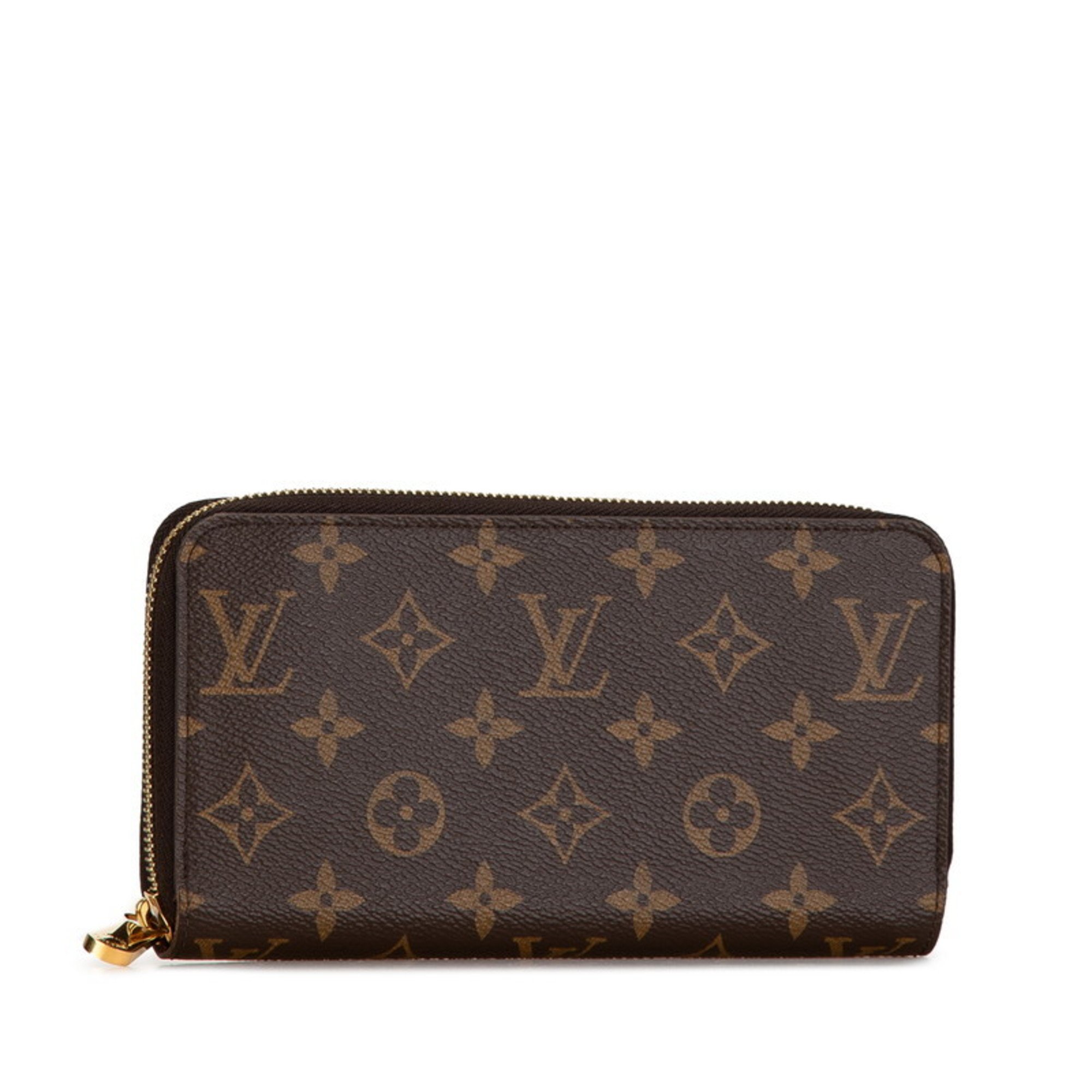 Louis Vuitton Monogram Zippy Wallet Round Long M60017 Brown PVC Women's LOUIS VUITTON