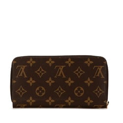 Louis Vuitton Monogram Zippy Wallet Round Long M60017 Brown PVC Women's LOUIS VUITTON